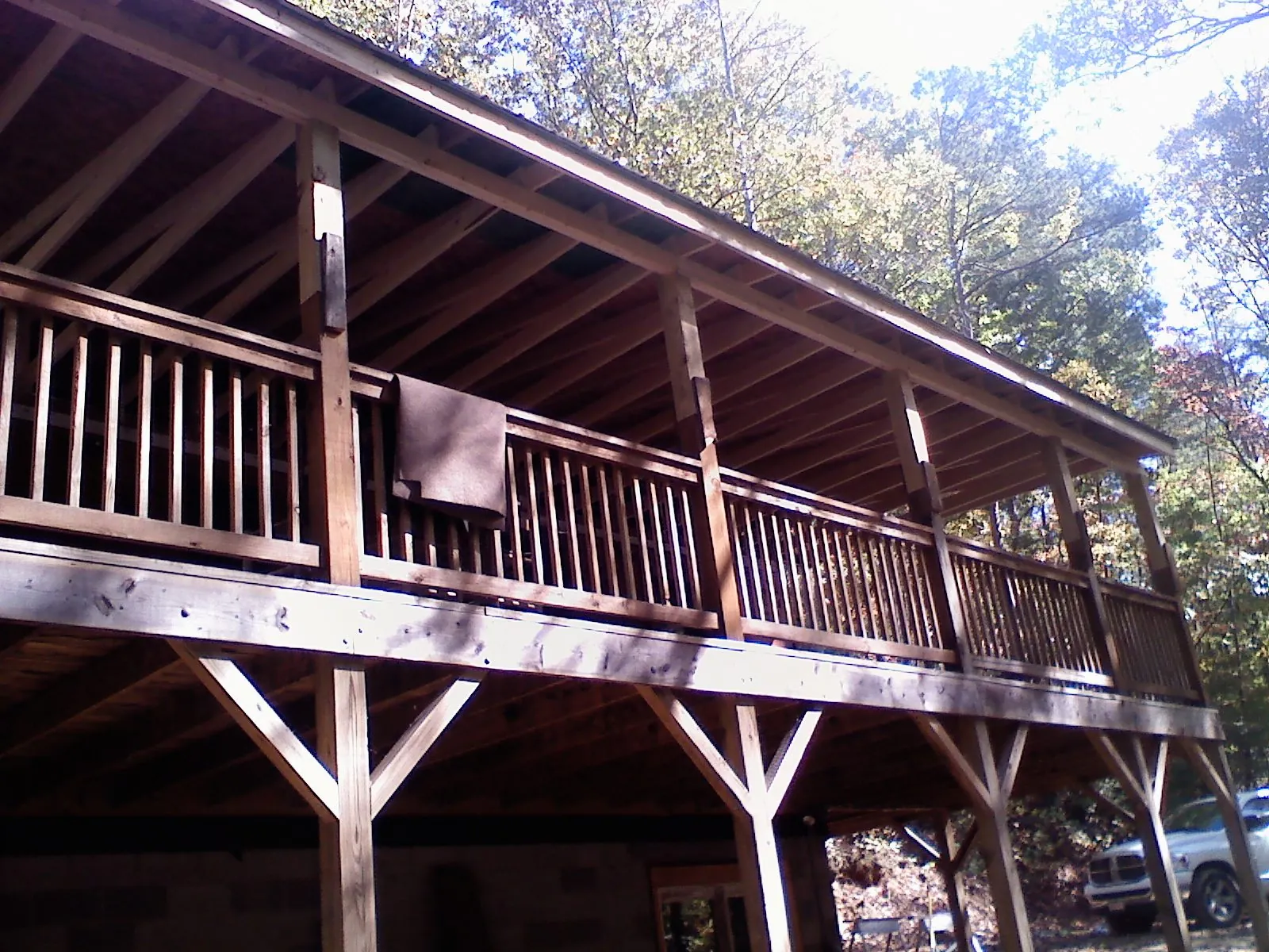 Timber framing under a new elevated porch and deck — Roof Leak Repair in Derby by Roofing Brothers